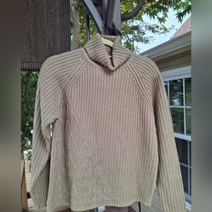 Beige  Cowl Neck Sweater Size M